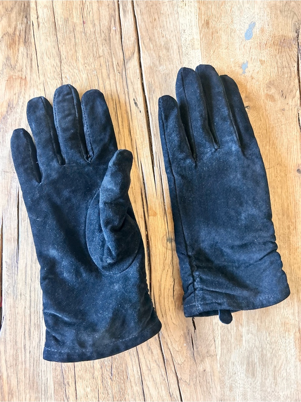 Vintage Coldwater Creek Black Suede real leather women’s Gloves large